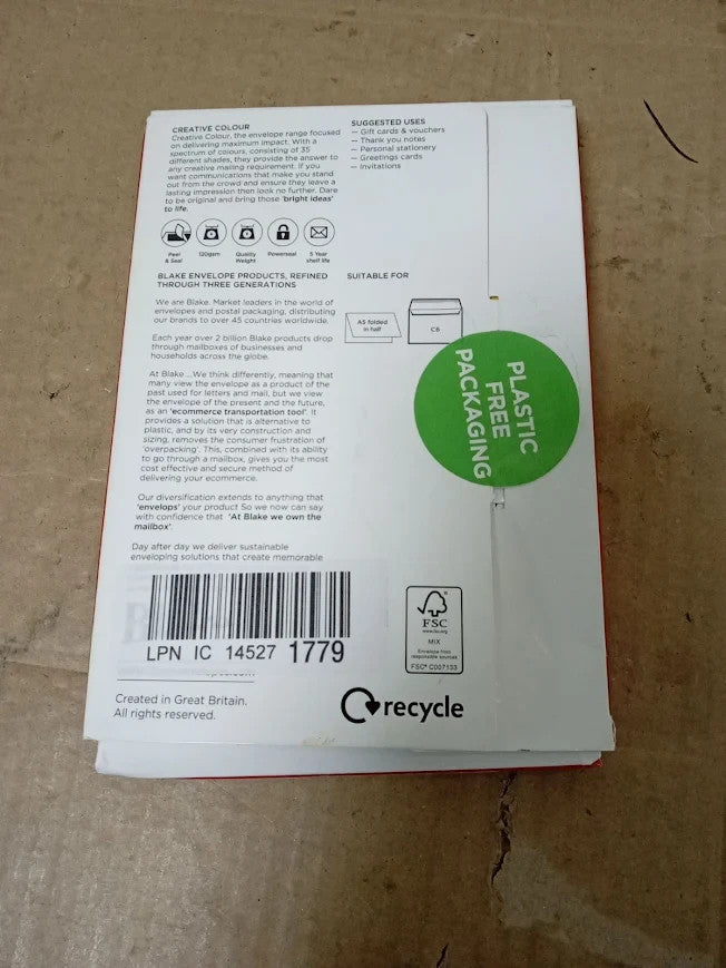 Blake Creative Colour C6 114x162mm 120gsm Peel Seal Wallet Envelopes 15103 New