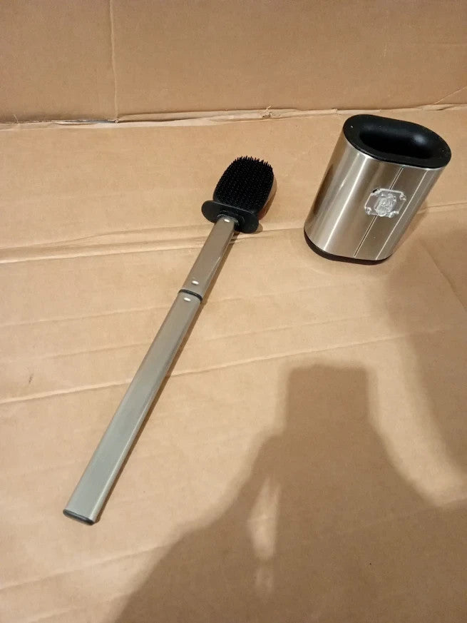 COSICOSY Toilet Brush Silicone Flexible Deep Clean Holder Stainless Steel New