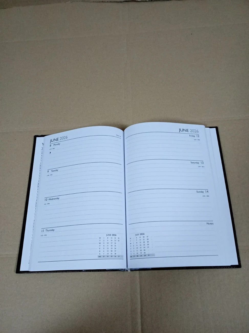 PaulStore 2026 A4 A5 A6 Diary Week To View Page A Day Desk Diary Hard Black