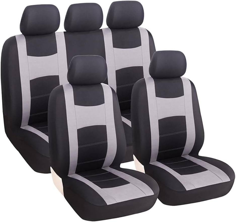 Jnnj 9pc Car Seat Covers Full Set Matching Cars Polycloth Universal Fit Grey New