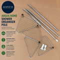 Argos Home Shower Organiser Pole Chrome Bathroom Shower Caddy Storage Design