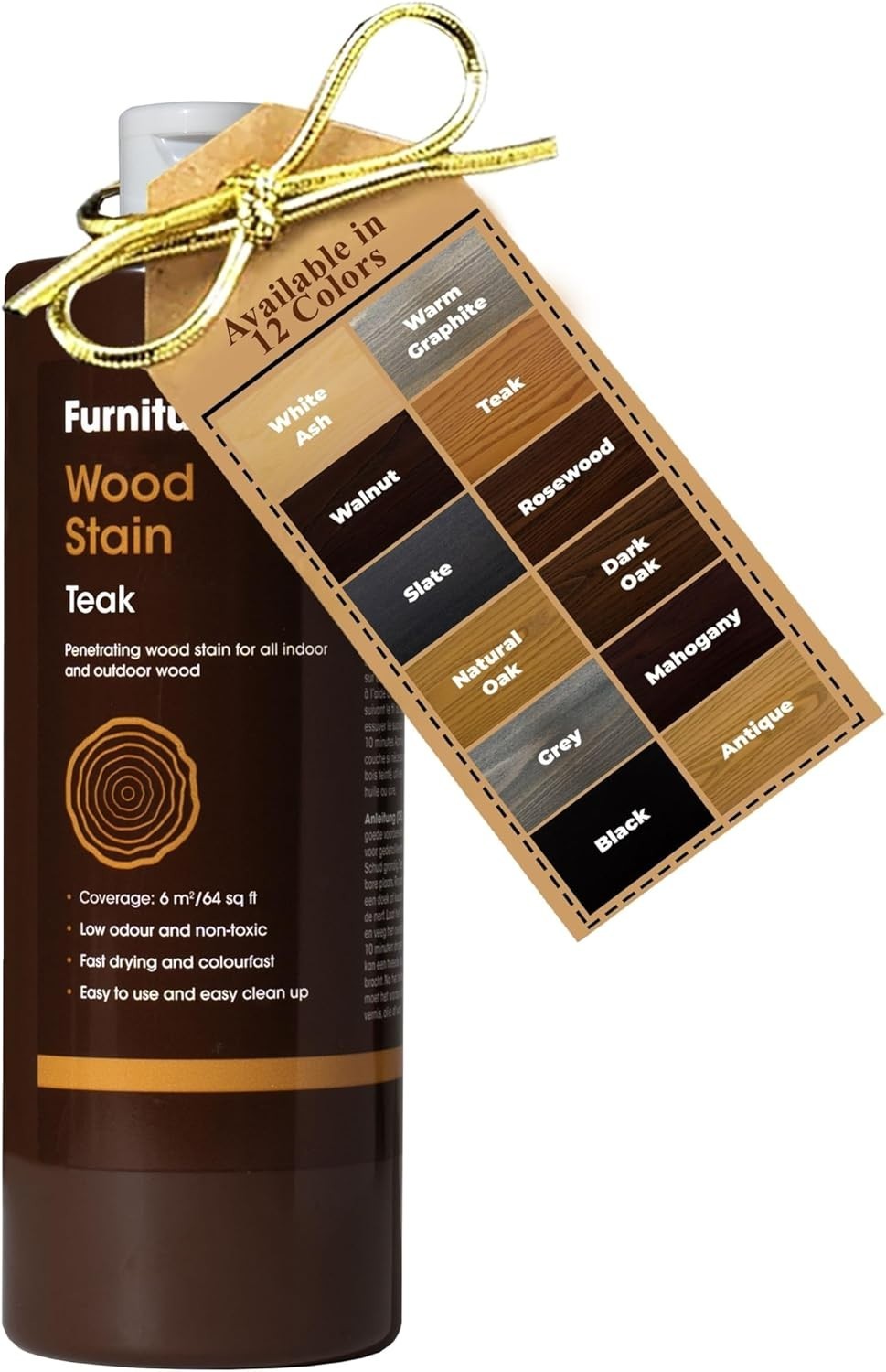 Furniture Clinic Teak Wood Stain 500ml Fast Dry Water Based Indoor Outdoor New