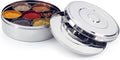 Spice Box Masala Dabba With 7 Compartments And 2 Stainless Steel Lids Silver New