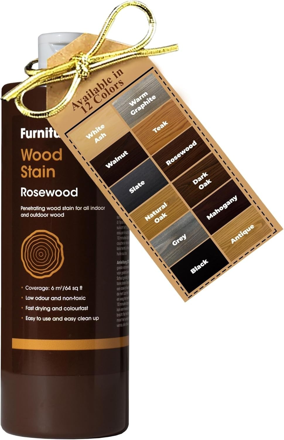 Furniture Clinic Rosewood Wood Stain 500ml Water Based Fast Dry Design New