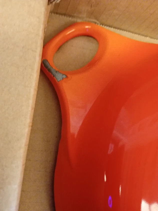 Habitat Cast Iron Small Round Dish Ceramic Oven Dish Orange 20.9x29.5x4.1cm