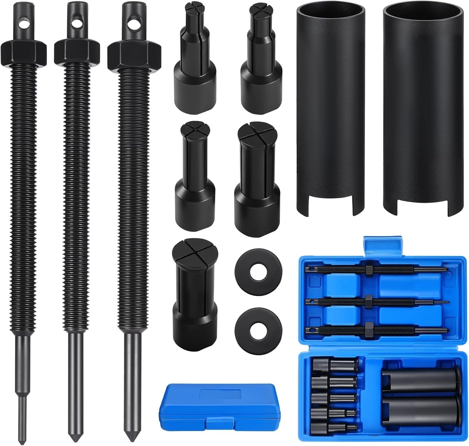 Coptiner 12pcs Inner Puller Kit 5 Collets 9-23mm Blind Hole Gear Bearing New