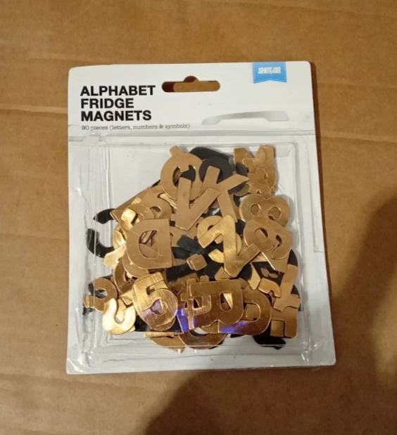 90 Pieces Magnetic Alphabet Letter Number Symbol Copper Effect Kids Learning New
