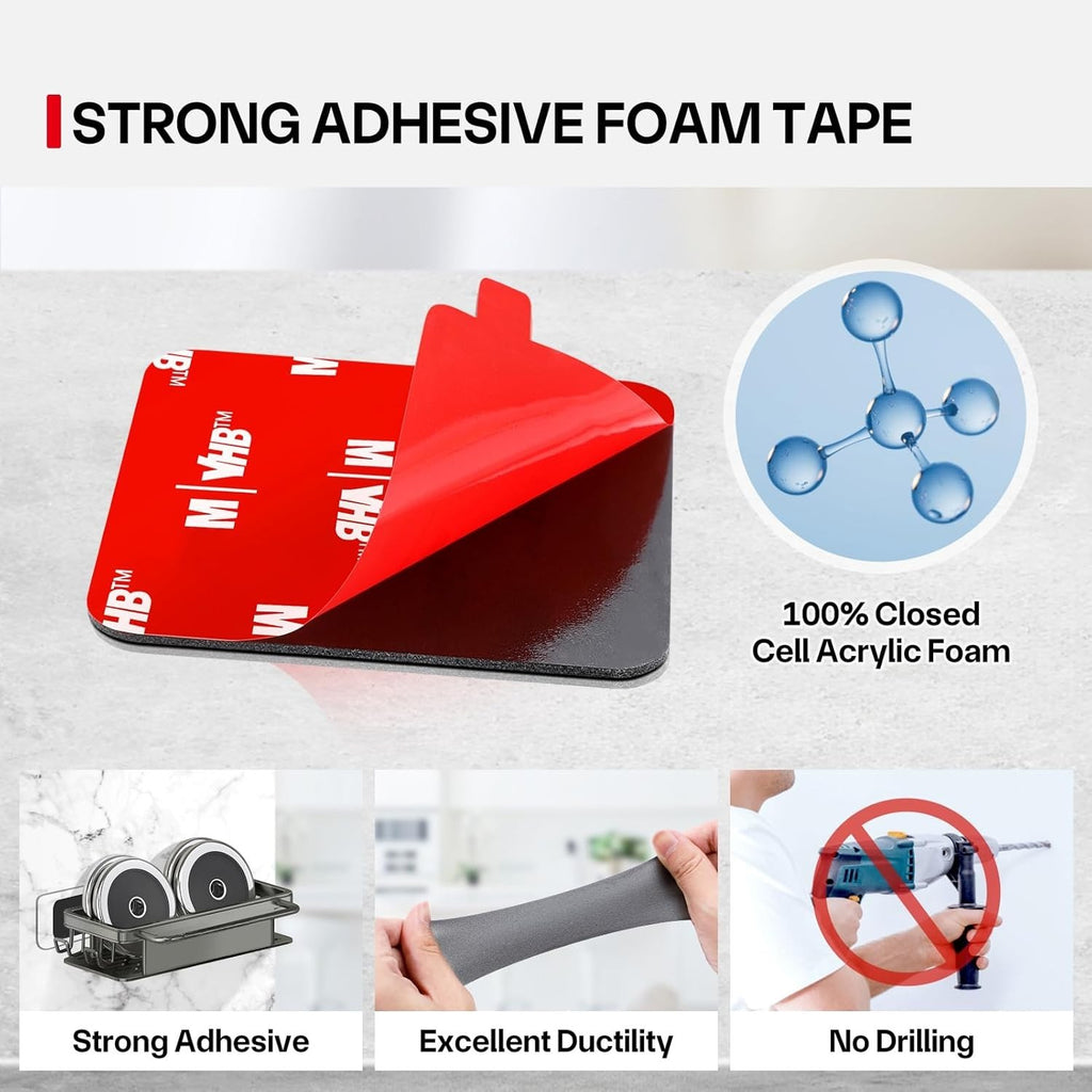Double Sided Sticky Pads Heavy Duty Acrylic Foam Adhesive 50x50mm 5 Pieces New