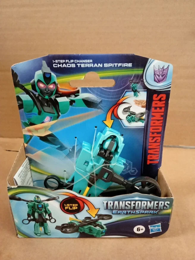 Transformers EarthSpark 1 Step Flip Changer Chaos Terran Spitfire Figure Design