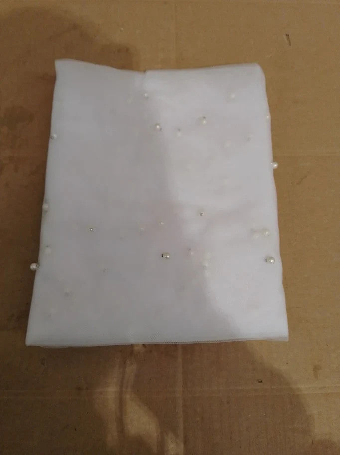 Pearl White Table Runner 80x400cm Gauze Elegant Lace Design Wedding New