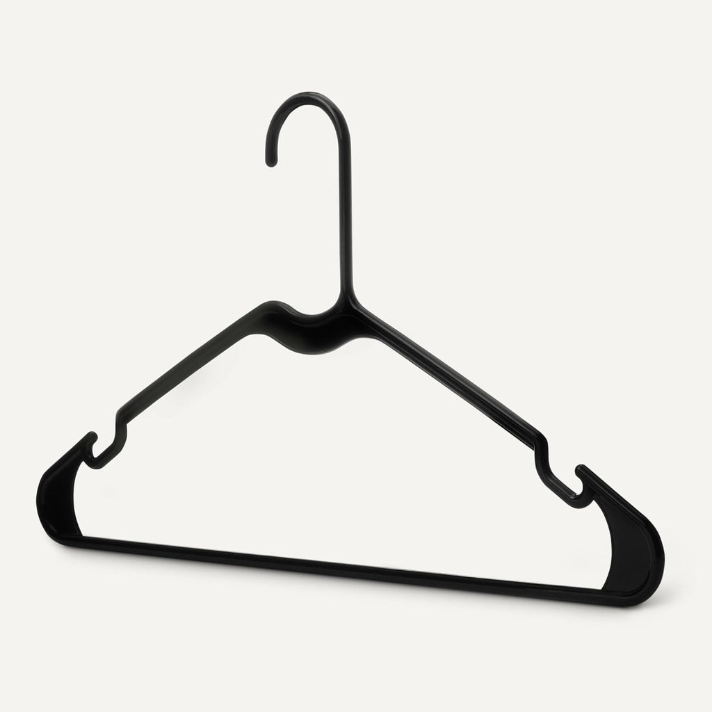 Amazon Basics Plastic Clothes Hangers Adult Size 50pcs Black 16.18w8.78cm New