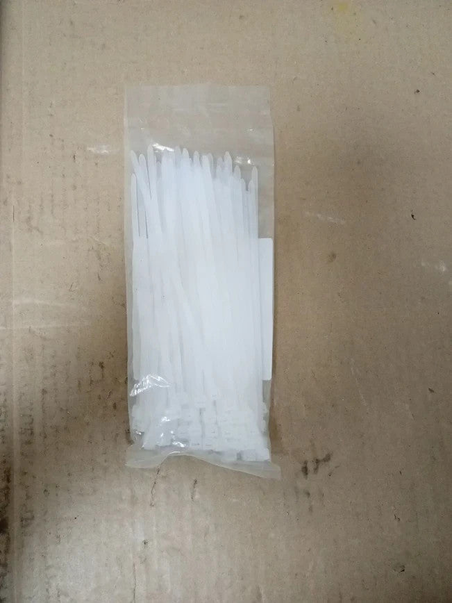 100 Pack Cable Ties White 6in Zip 3.6x150mm Tidy Wires Long 40lbs Tensile New