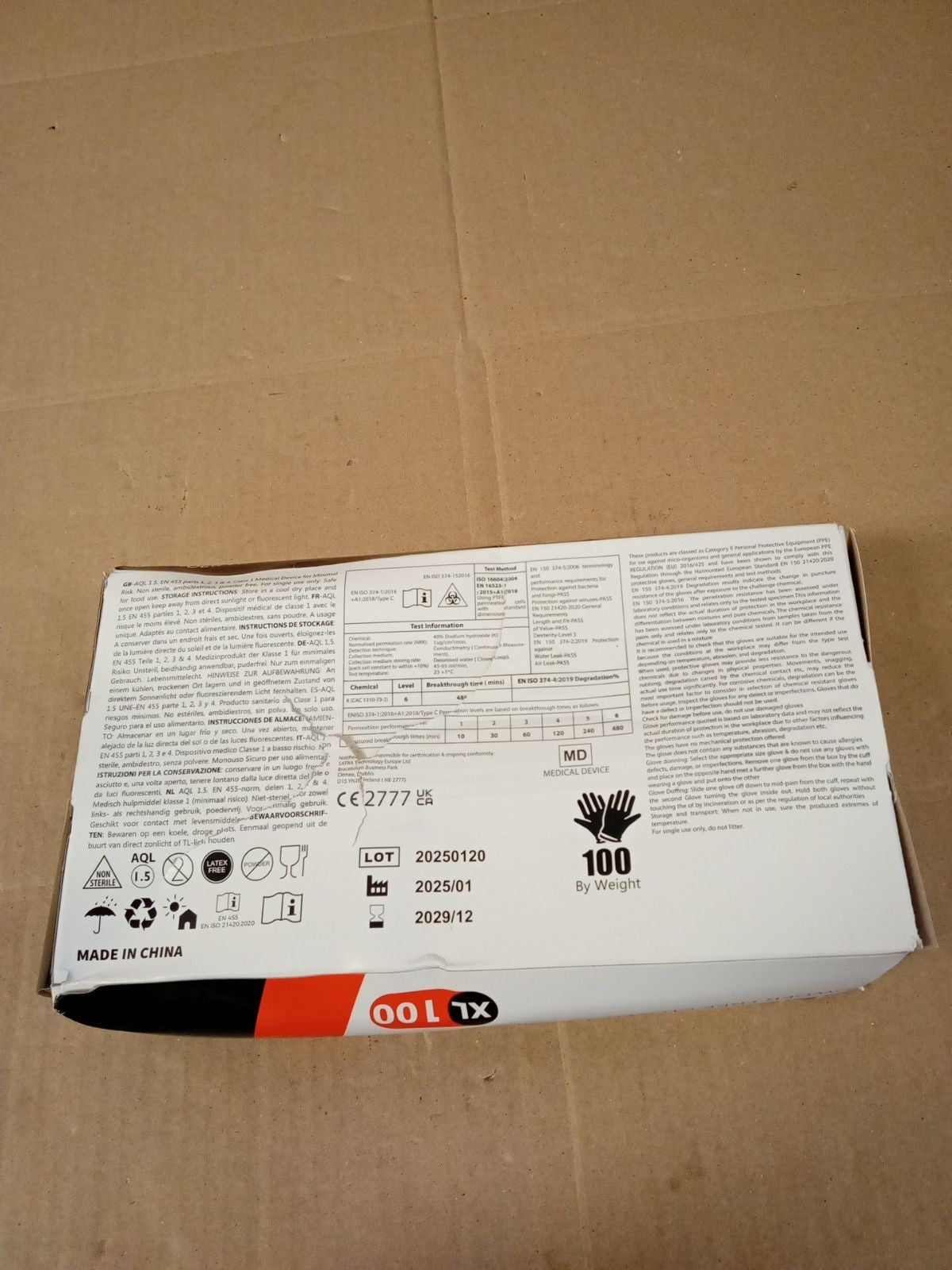 Clear Vinyl Gloves 100 Pieces Disposable XL Chemical Resistant New