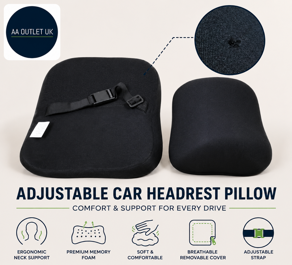 ZATOOTO Adjustable Car Headrest Pillow Driving Seat Head Support Black New