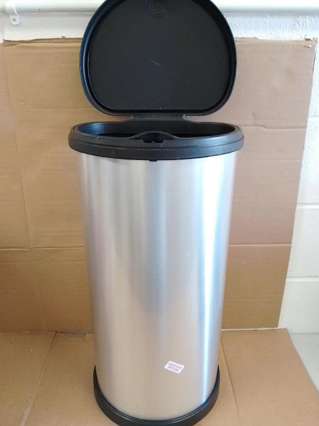 Curver 40 Litre Deco Touch Top Kitchen Bin Silver Waste Lightweight Resin