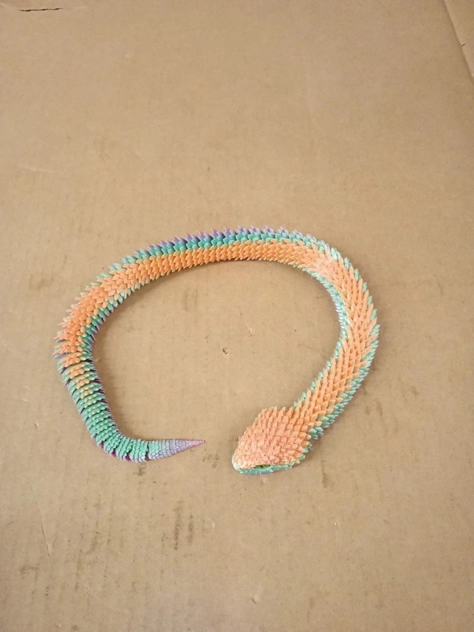 NnOuOnn 3D Printed Snake Egg Animals Fidget Toys Large Long 17.7in Articular