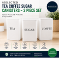 ASelected Tea Coffee Sugar Canisters 3 Piece Metal Food Storage Jars 10x10x10mm