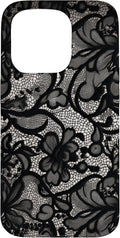 Black Lace Vintage Floral Pattern Case iPhone 15 Pro Polycarbonate New