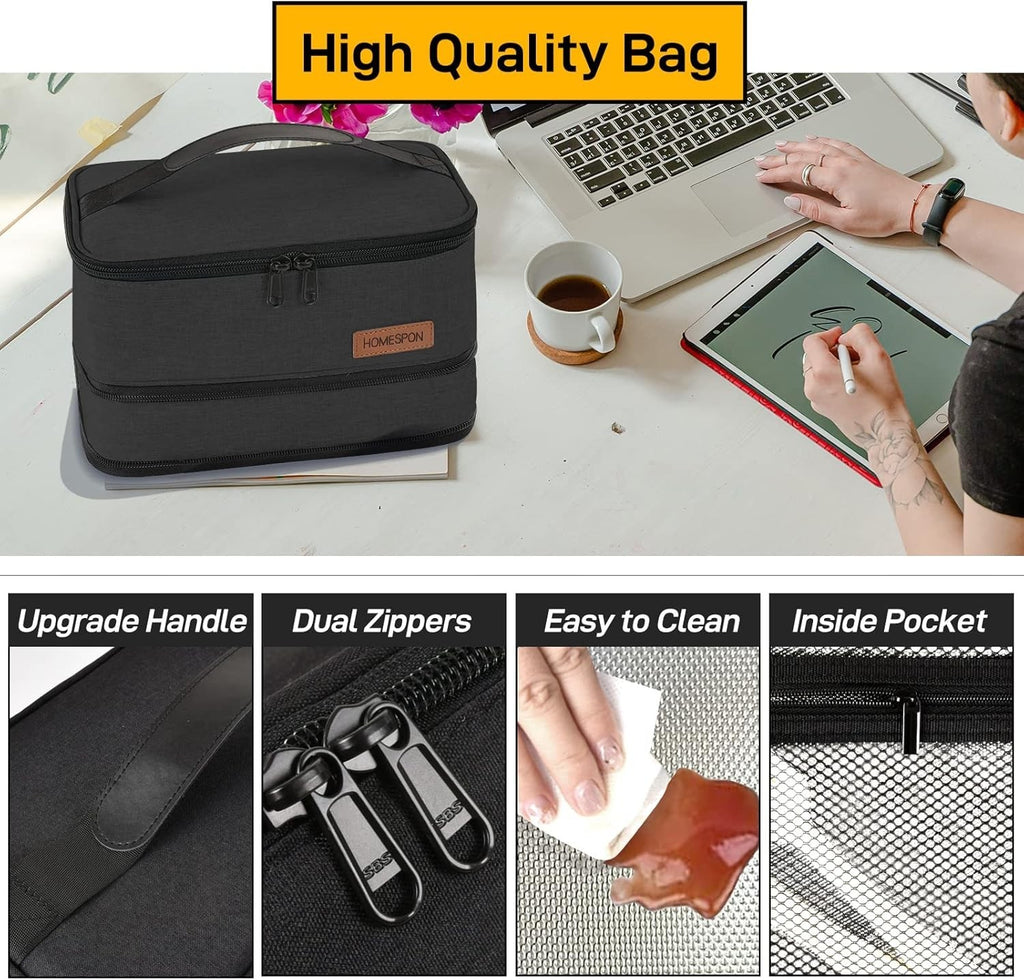 Homespon Expandable 6.5L Men Women Kids Insulated Lunch Box 26.4x19.1x11cm New