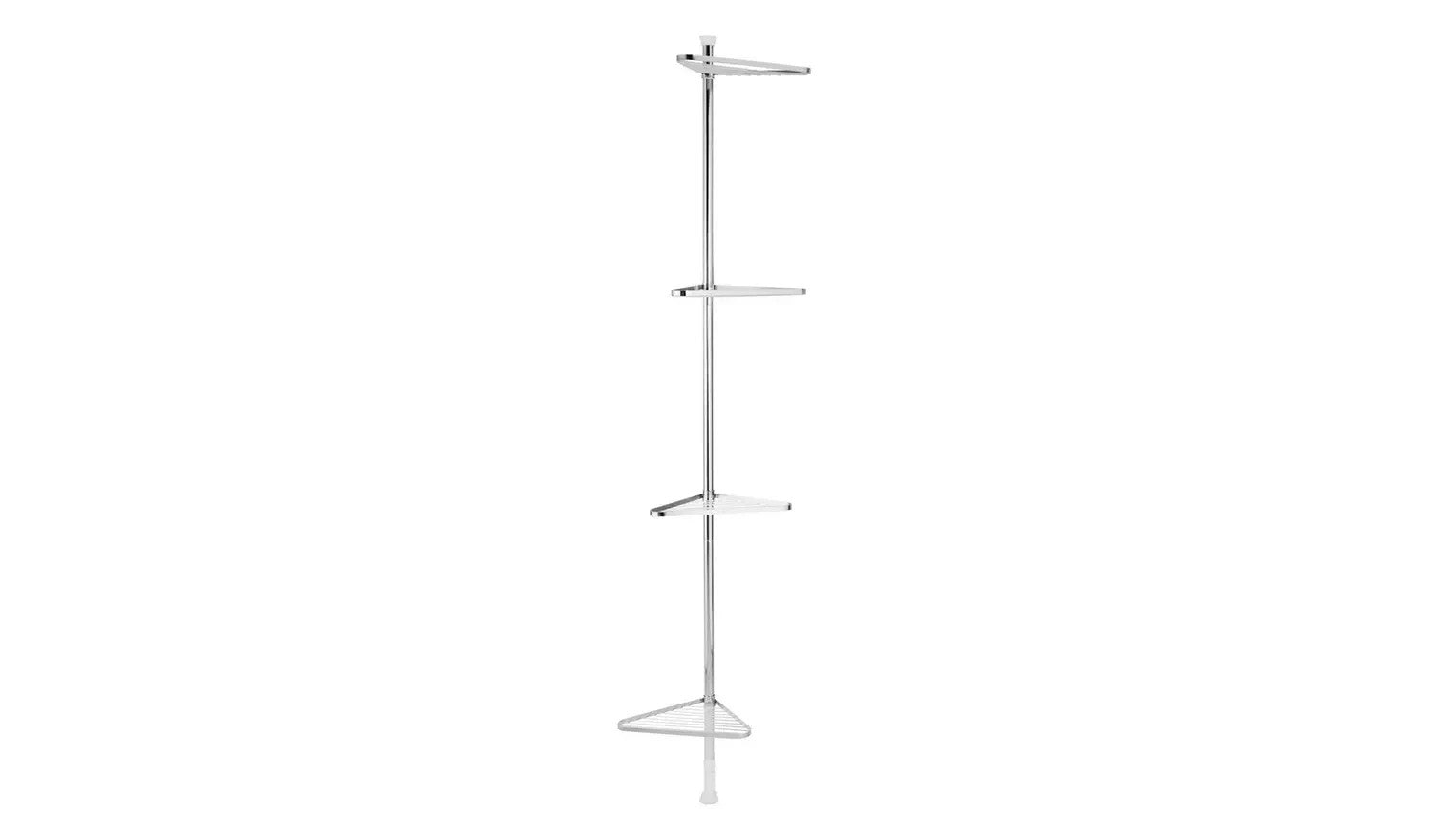 Argos Home Shower Organiser Pole Made Of Steel 4 Shelves Chrome New
