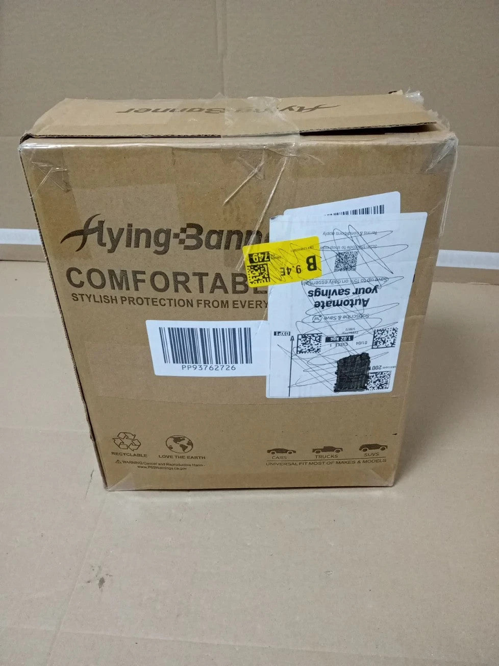 Flying Banner Flat Cloth Universal Car Seat Covers Full Set Airbag Black New