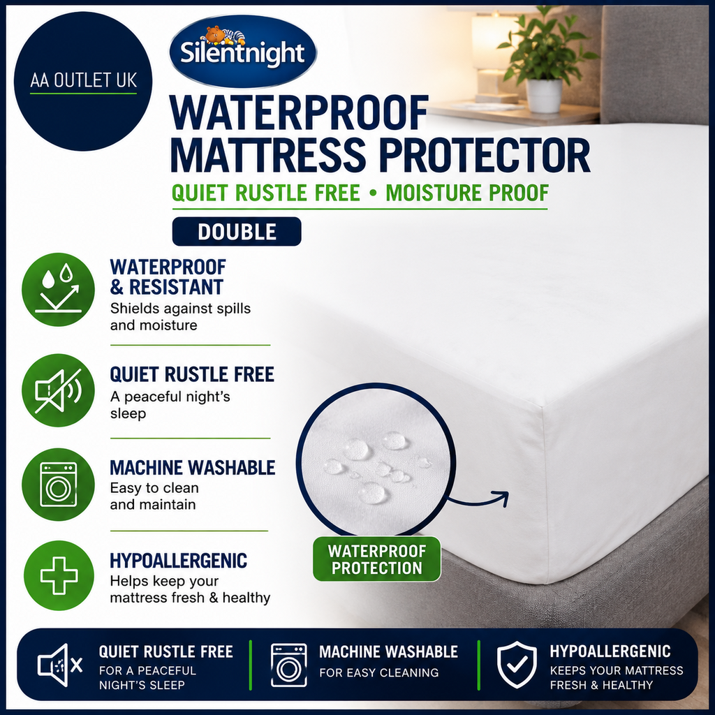 Silentnight Waterproof Mattress Protector Double Quiet Rustle Free Resistant