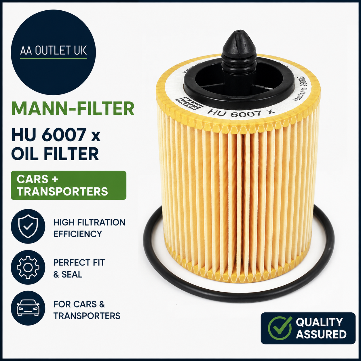 Mann Filter HU 6007 Oil Filter Cars Transporters Replacement Part 8.9x6.1x8.9cm