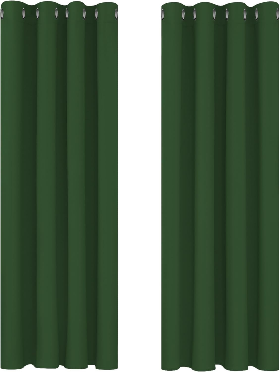 Deconovo Green Curtains Bedroom Thermal Insulated Eyelet Blackout 46x72in New