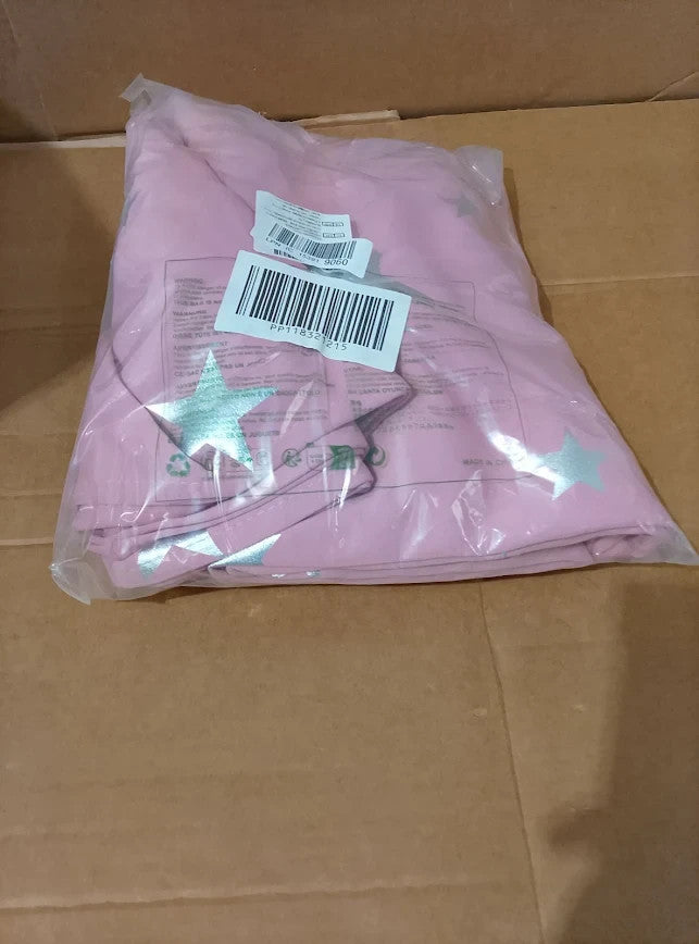 Deconovo Pink Curtains Thermal Insulated Star Printed Blackout 52x63in New