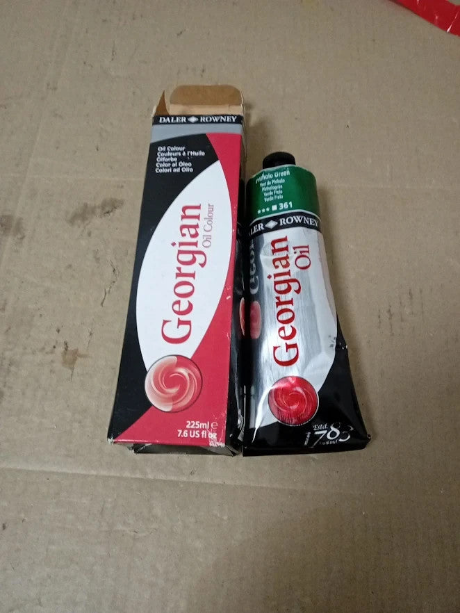 Daler Rowney Georgian Oil Paint 225ml Phthalo Green Artist High Colour Tube New