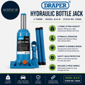 Draper 13066 BJ4B Hydraulic Bottle Jack 4 Tonne Blue High Carbon Steel