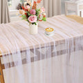 Pearl White Table Runner 80x400cm Gauze Elegant Lace Design Wedding New
