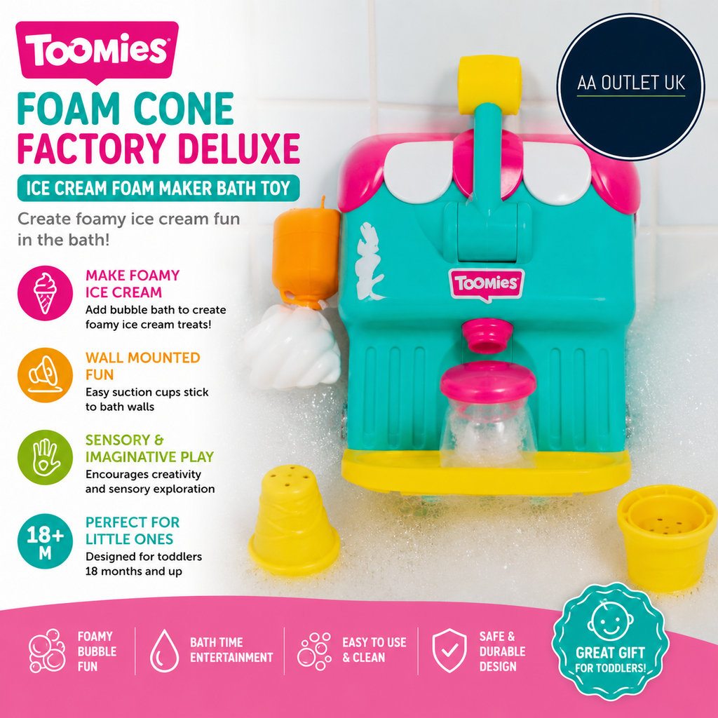 Toomies Foam Cone Factory Deluxe Ice Cream Foam Maker Baby Bath Toys 18m+
