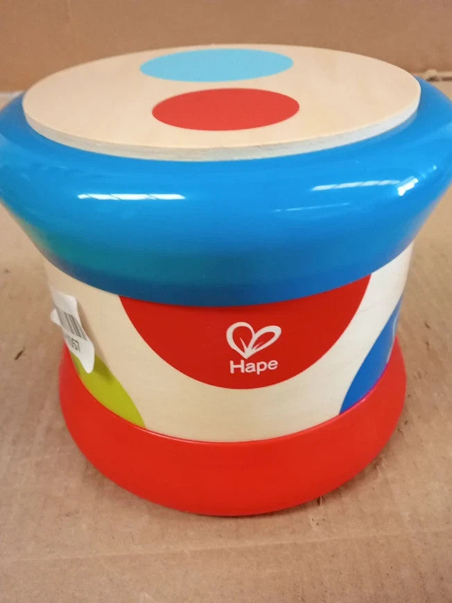 Hape Baby Drum Colourful Rolling Musical Instrument Toy Toddlers Rhythm 6m+