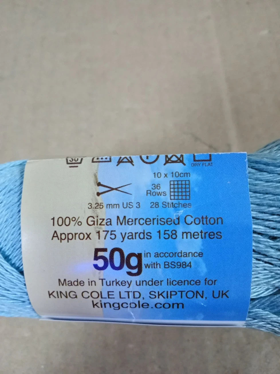 King Cole Giza 100% Cotton 4 Ply 50g Knitting Crochet Yarn 175 Yards 158m New