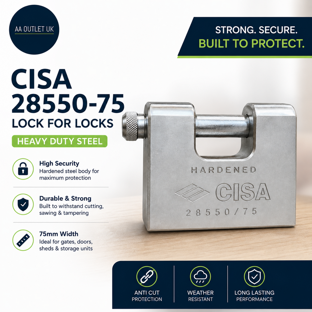 Cisa 2855075 Lock Steel Anti Burglary Corrosion Resistance 7.5x2.8x3.2cm