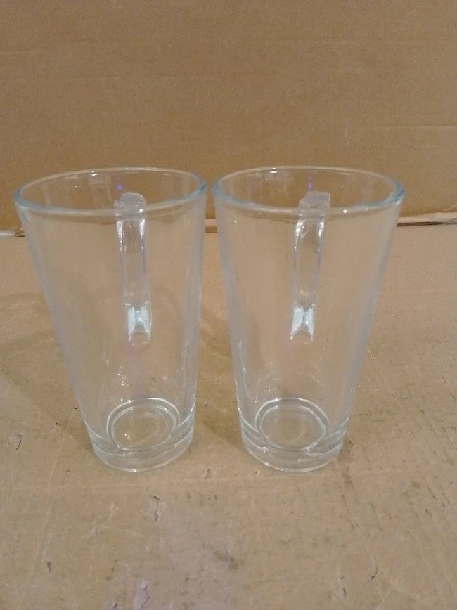 Ansio Large Latte Glass Coffee Cups 375ml Gift Box 2 Latte Glass Clear