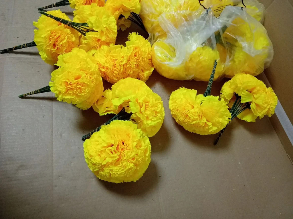 Royal Imports Yellow Silk Carnations Artificial Fake Flower Bouquets New