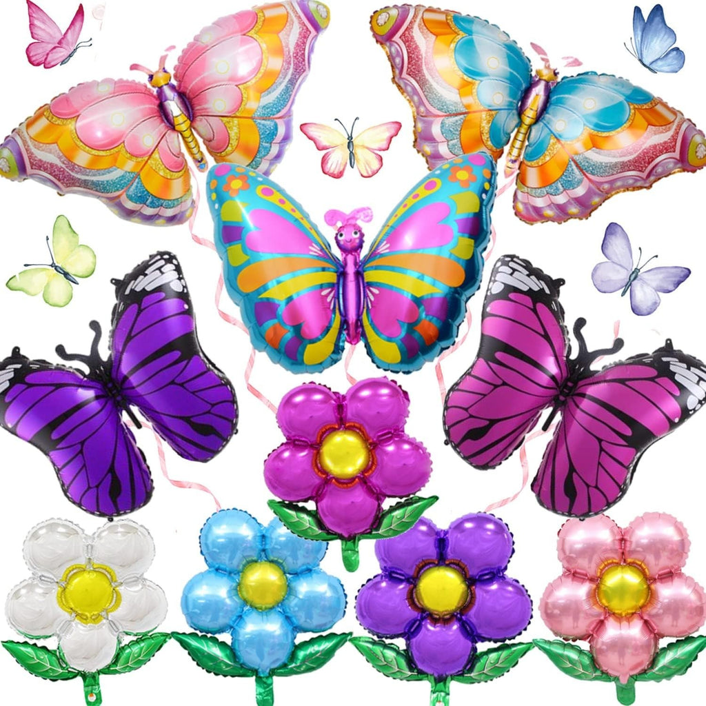 Butterfly Foil Balloons Multicolor Party Decorations Flower Shaped New