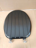 Home Tongue and Groove Toilet Seat Black 45x37.3x5.3cm Adjustable Fit All