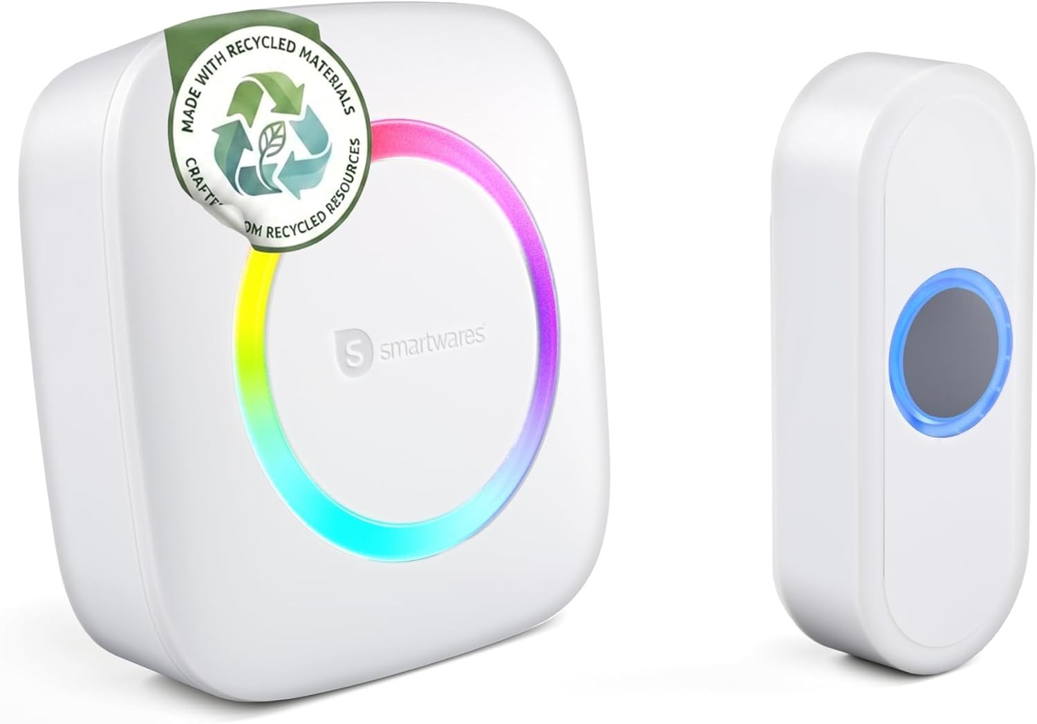 Smartwares Wireless Doorbell Set Portable Chime Push Button 300m Range New