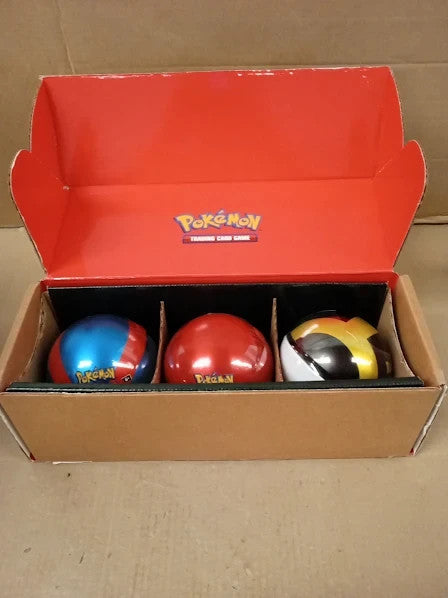 Pokemon TCG Poke Ball Tin Bundle Great Ultra Ball 6 Sticker 9 Booster Pack New