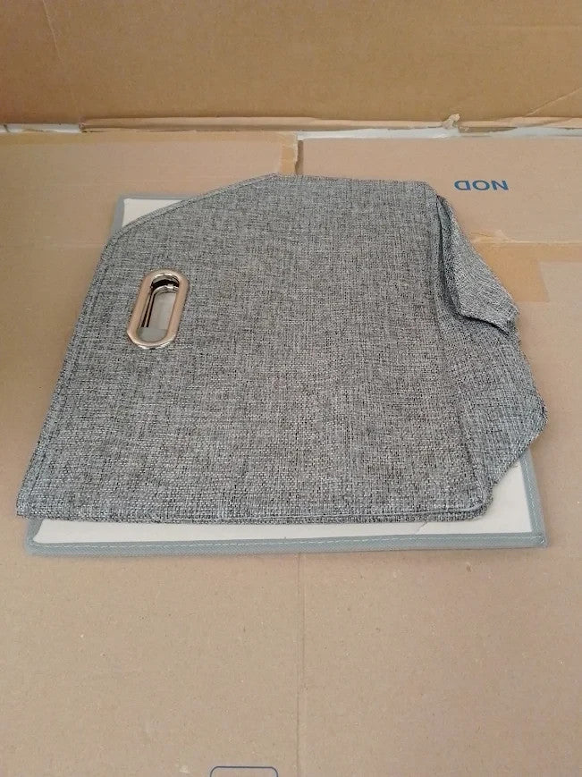 Belle Vous Foldable Fabric Bin Collapsible Toy Organiser Box Handles Grey