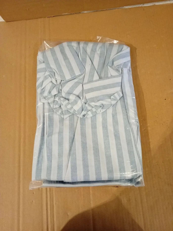 Catherine Lansfield Epping Textured Stripe Reversible Single Duvet Blue New