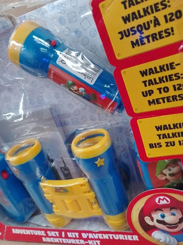 LEXIBOOK, Super Mario Adventurer Set Children Walkie Talkies Binoculars 3+New