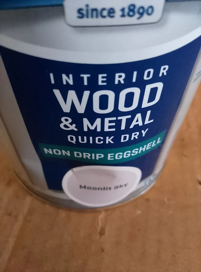 Johnstone's Quick Dry Nondrip Eggshell Paint Wood Metal Moonlitsky 750ml New