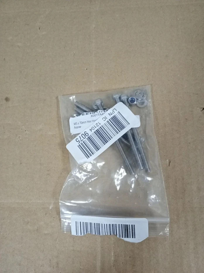 M5x70mm Hex Head Bolts Nuts Washers Stainless Steel 5 Pieces Heavy Duty New
