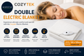 Cozytek Double Electric Blanket 135x120cm Soft Polyester Fitted Underblanket