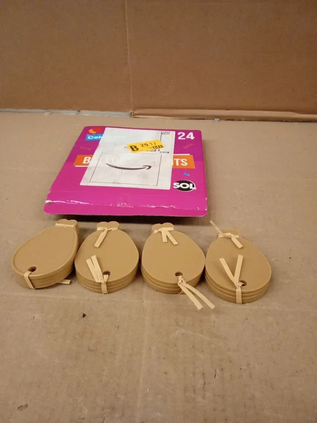 Sol 16pc Helium Balloon Weights Gold Plastic Party Accessories Securing New