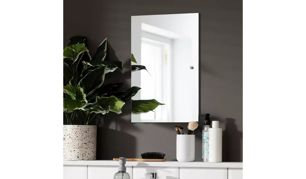 Argos Home Silver Drilled Bathroom Wall Mounted Mirror 45x30cm New